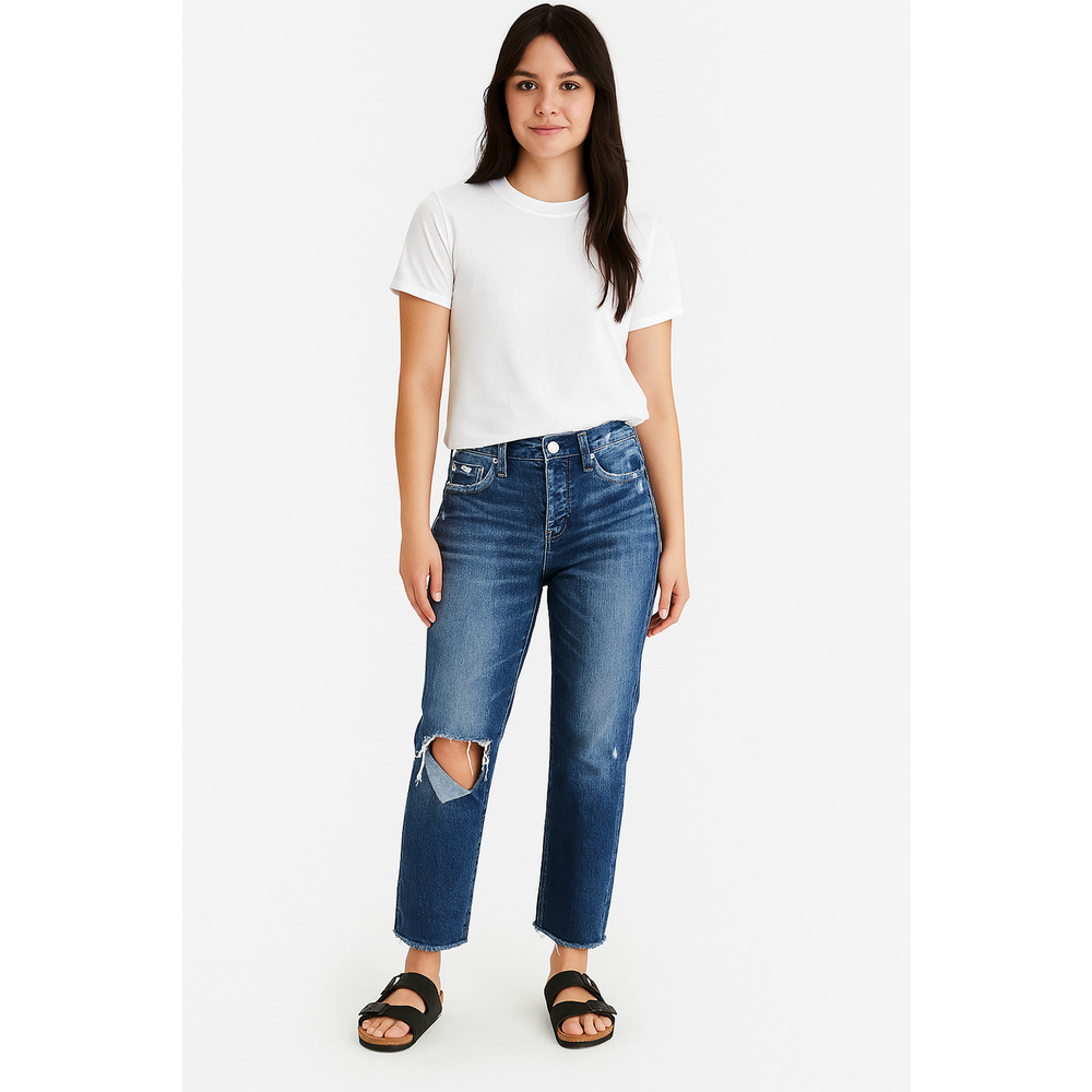 American Eagle Distressed Boyfriend Jeans 0 Short Ripped Denim Grunge Casual AE